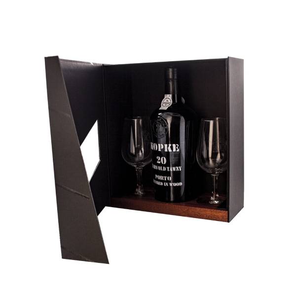 Porto Kopke Tawny 20 Jahre alt mit 2 Gläsern